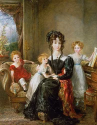Elizabeth Lea és gyermekei portréja, kb. 1828 (95338 párdarabja)